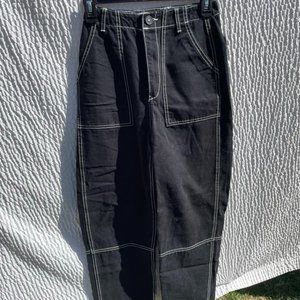 H&M black pants with white detailing size 2